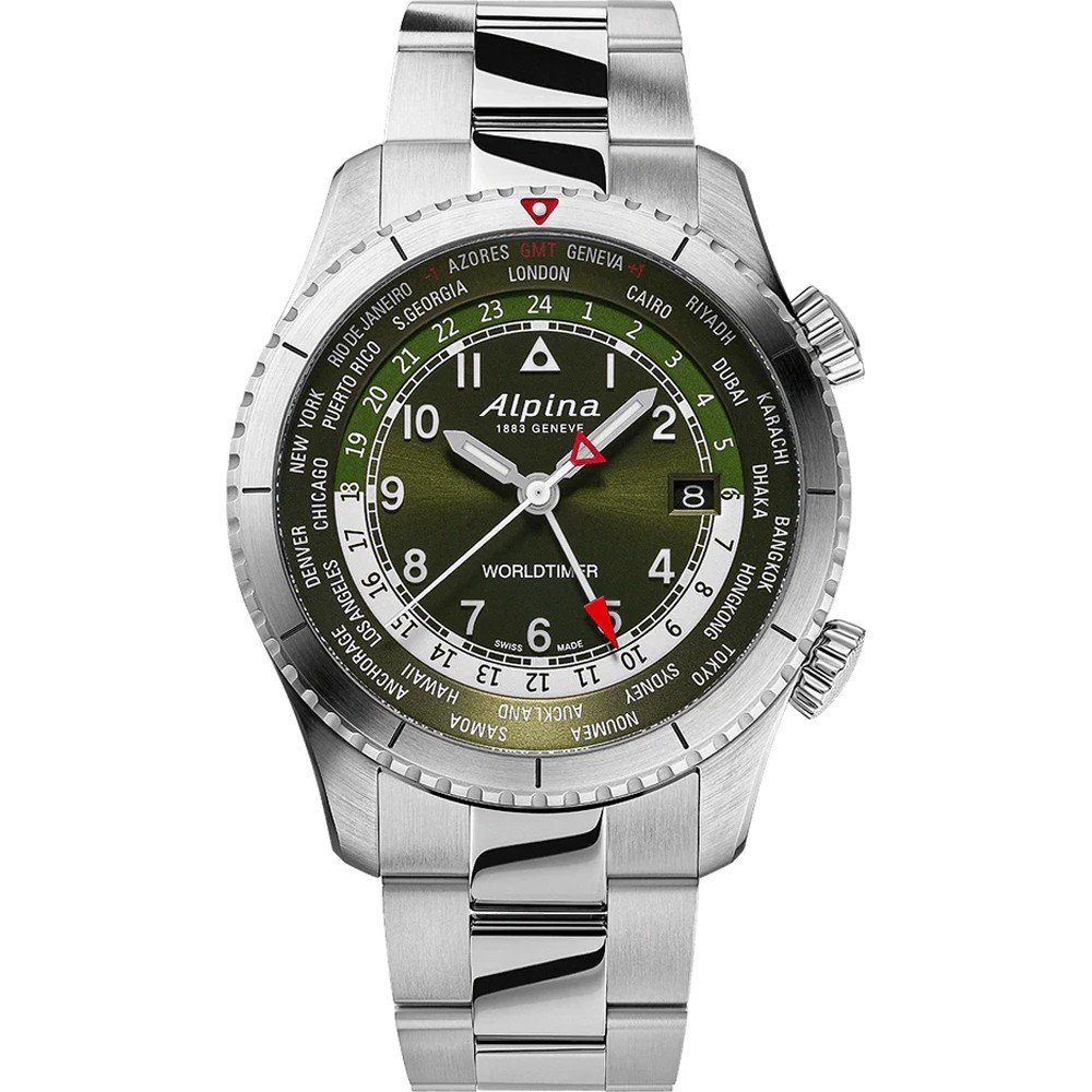 Alpina AL-255GR4S26B Startimer Pilot Worldtimer Watch