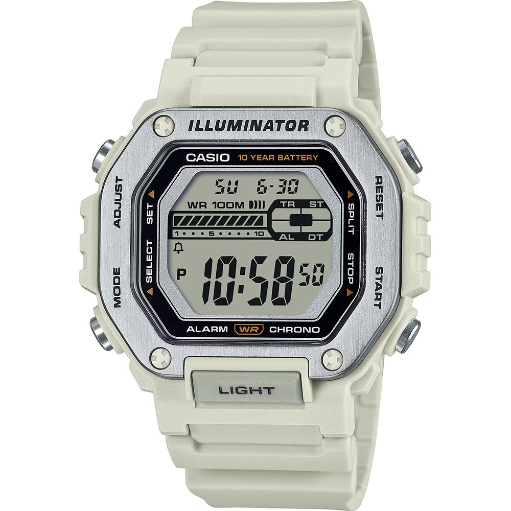 Casio Collection MWD 110H 8AVEF Metal Covered Square Digital Watch