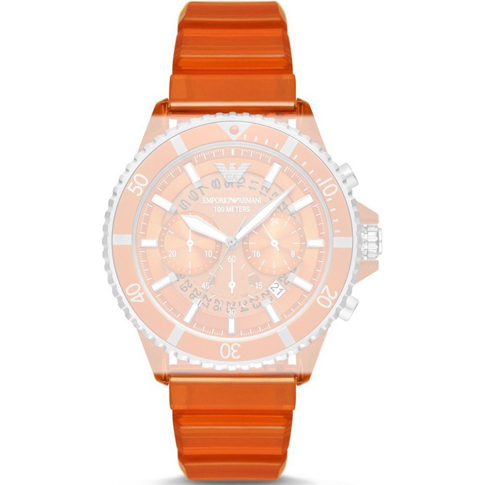 Emporio armani clearance orange strap watch