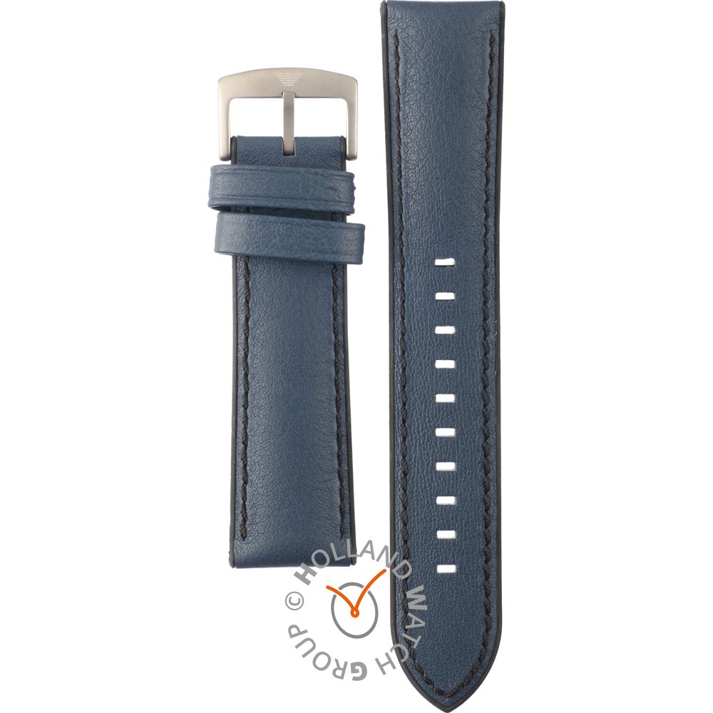 Emporio armani blue on sale leather watch