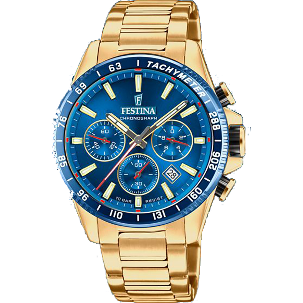 Festina shop gold chronograph