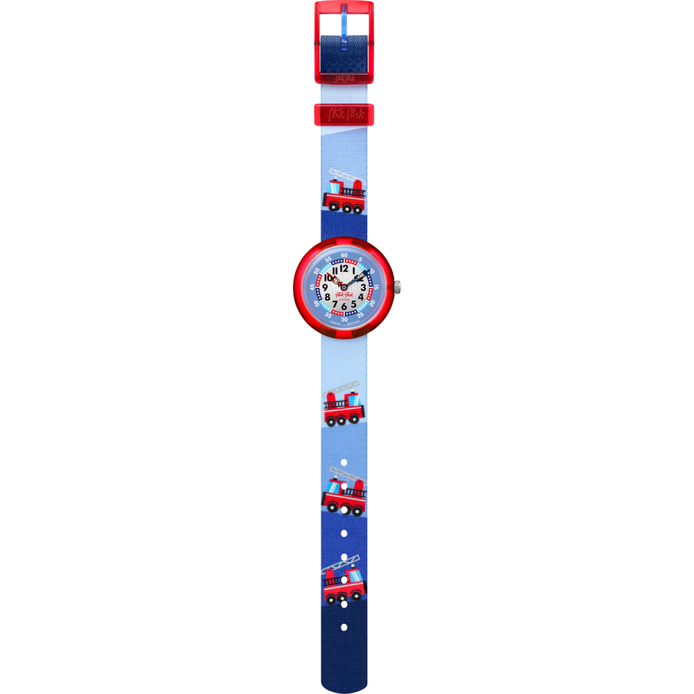 Flik Flak 5+ Power Time FBNP160 Firetruck Watch • EAN