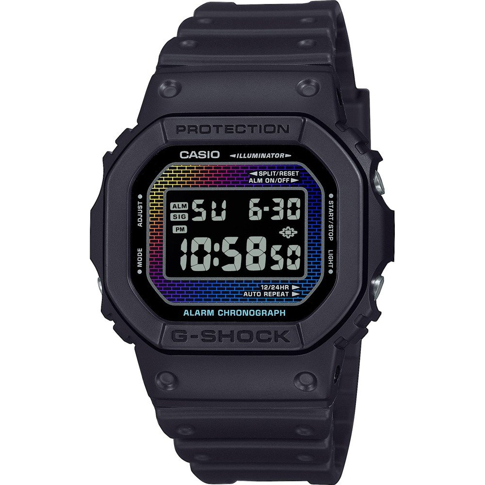 G Shock Classic Style DW 5600RW 1ER Rainbow Brick Wall Watch EAN 4549526382130 Watch