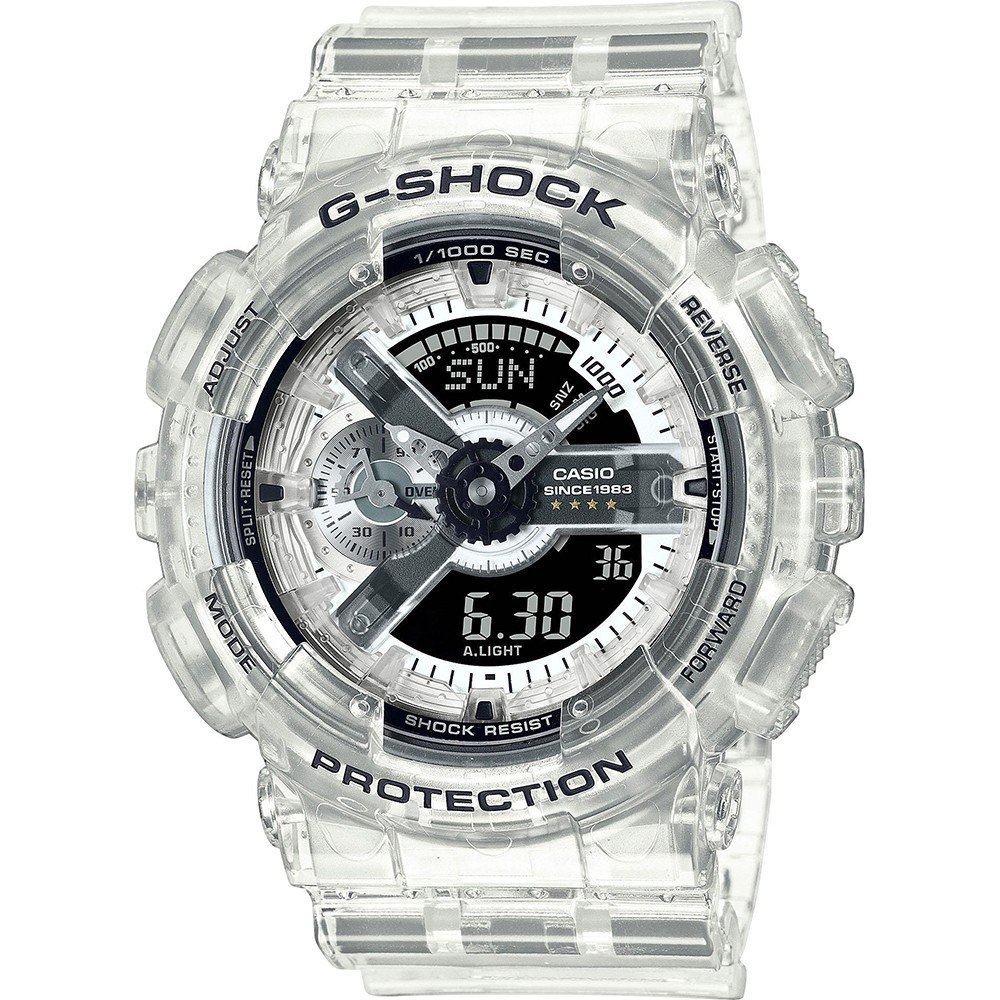 G shock white online transparent