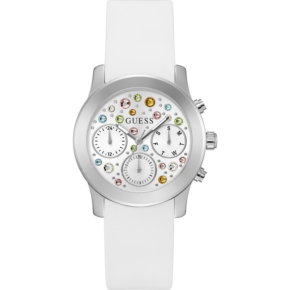 Guess watches white rubber strap hot sale