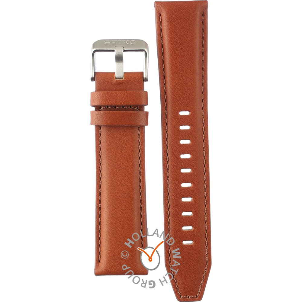 Seiko 22mm outlet leather strap