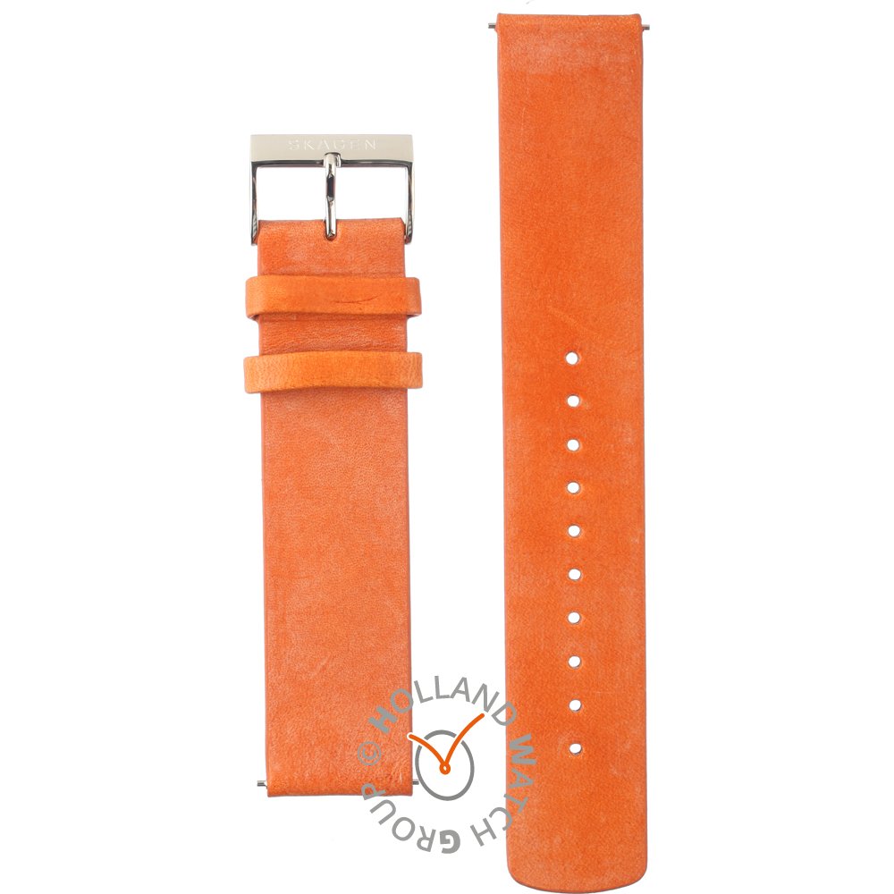 Orange leather watch on sale band