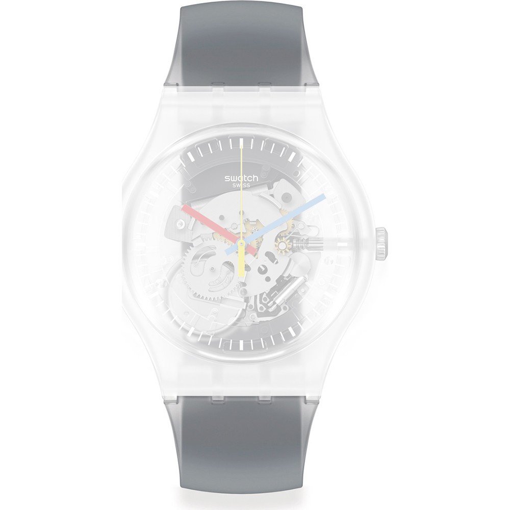 Swatch NewGent ASUOK157 Clearly Black Striped Strap