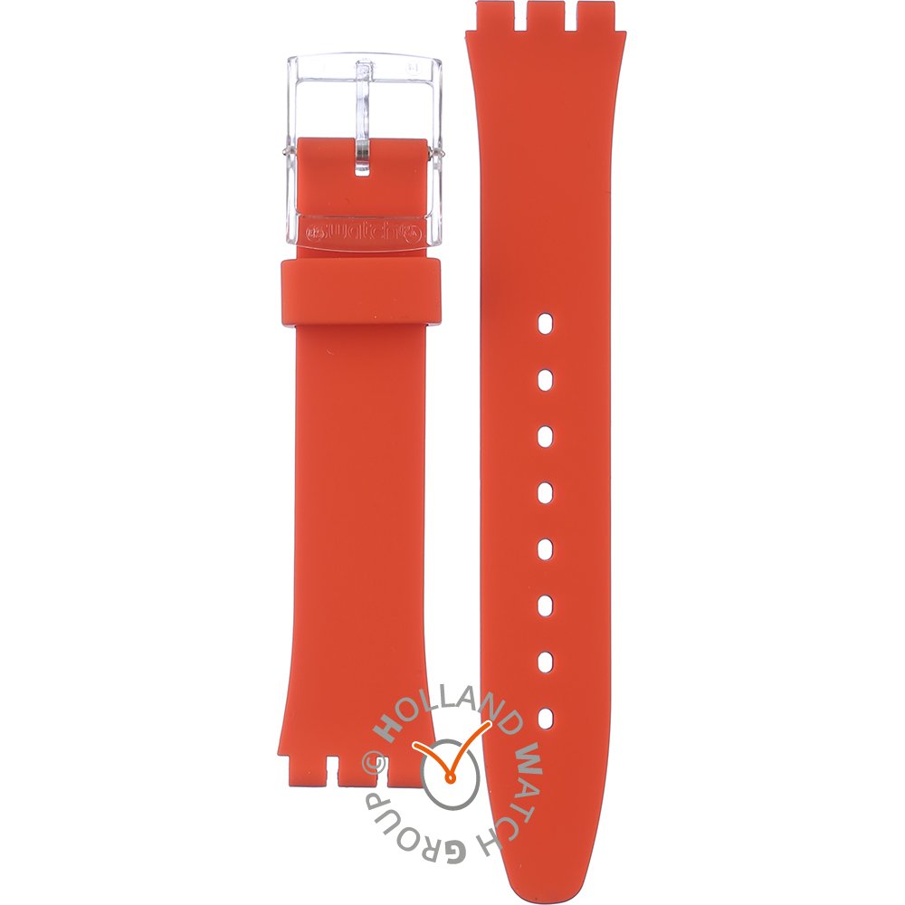 Swatch Plastic - Standard/Access/Solar/Musicall/Stop - G/SK/SL/SR/SS AGE722 Red Away Strap