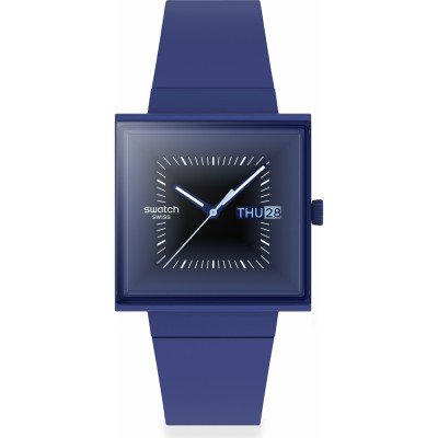 Swatch What If - Square SO34N700 Squarely Blacklight Watch