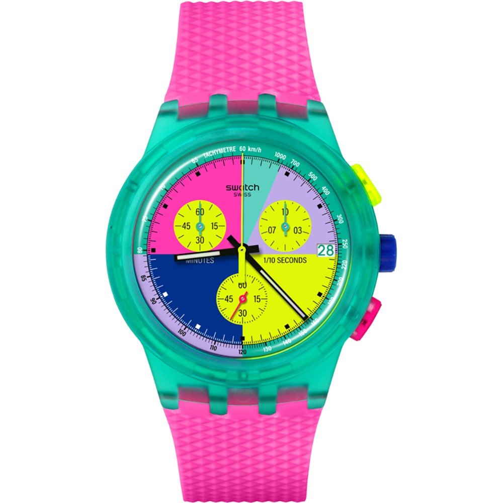 Swatch New Chrono Plastic SUSG408 Swatch Neon Flash Arrow Watch