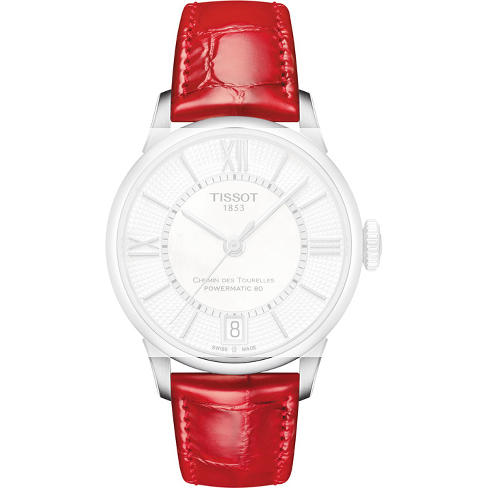 Tissot red 2024 strap watch